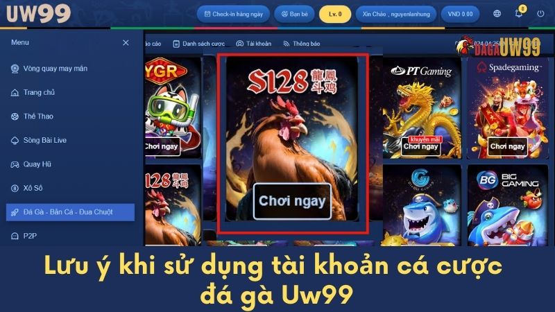 luu y khi dung tai khoan uw99